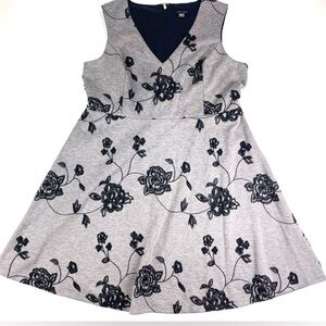 Floral Gray and Black Kids Dress
